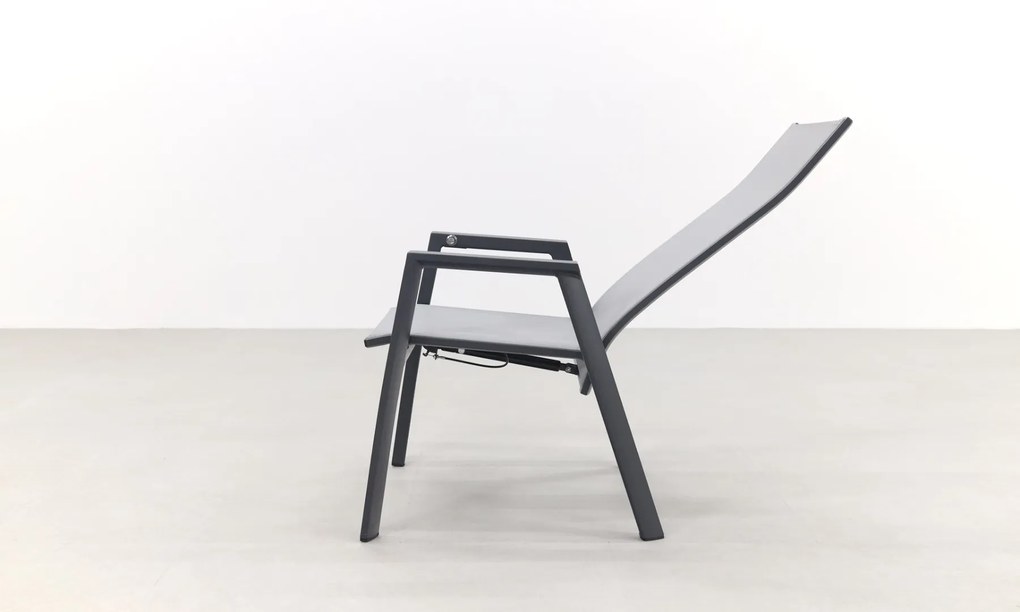 Azoren dining tuinstoel verstelbaar (incl. kussen) - Antraciet