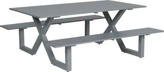 Napels picknicktafel - 180x170 - aluminium - grijs