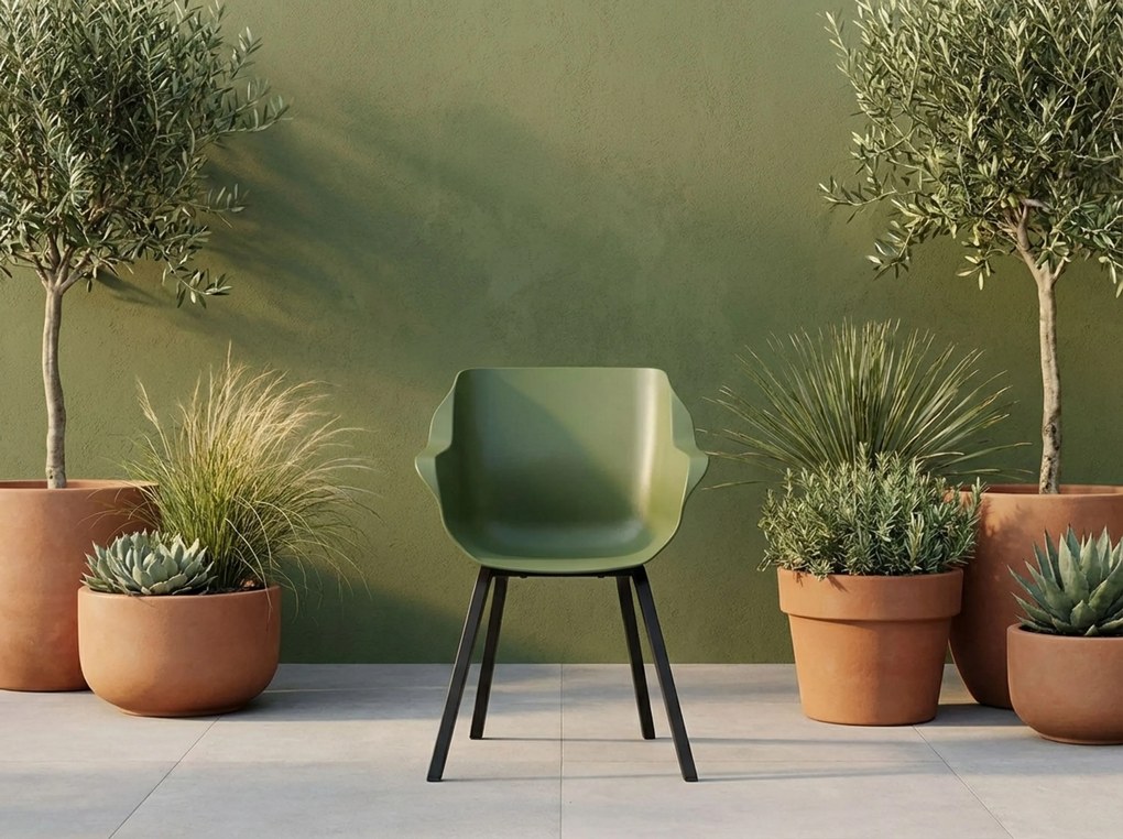 Tuinstoel Kunststof Groen Hartman Sophie Element  moss green - met gratis kussen