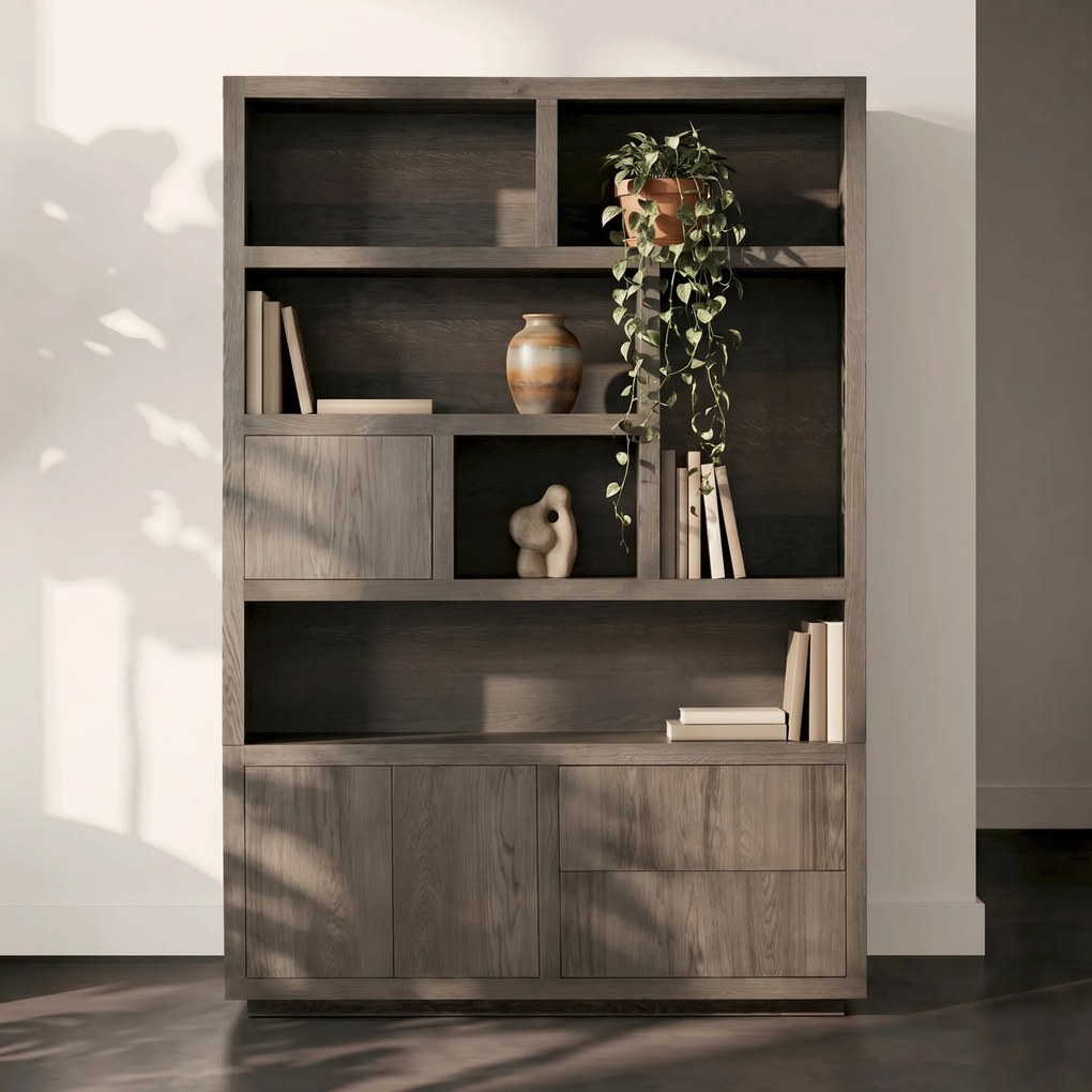 Vakkenkast Bruin Eiken 150 Cm - 150x42x220cm.