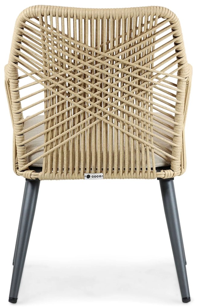 Tuinstoel Aluminium/wicker Taupe-naturel-bruin Coco Vedra naturel