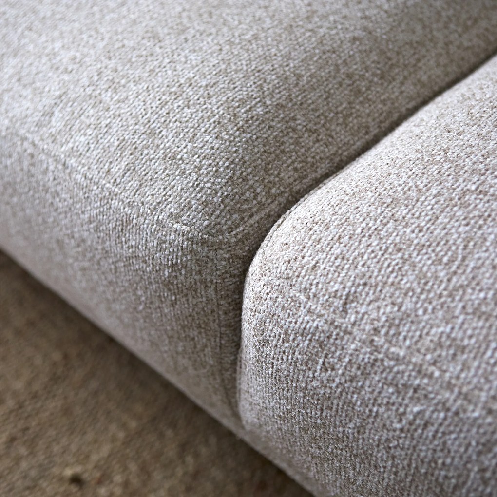 Moderne Hoekbank Beige Ottomane Rechts