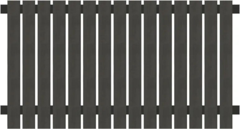 Tuinhek composiet Dark Line antraciet met antraciet alu gepoedercoat frame (180 x 100 cm)