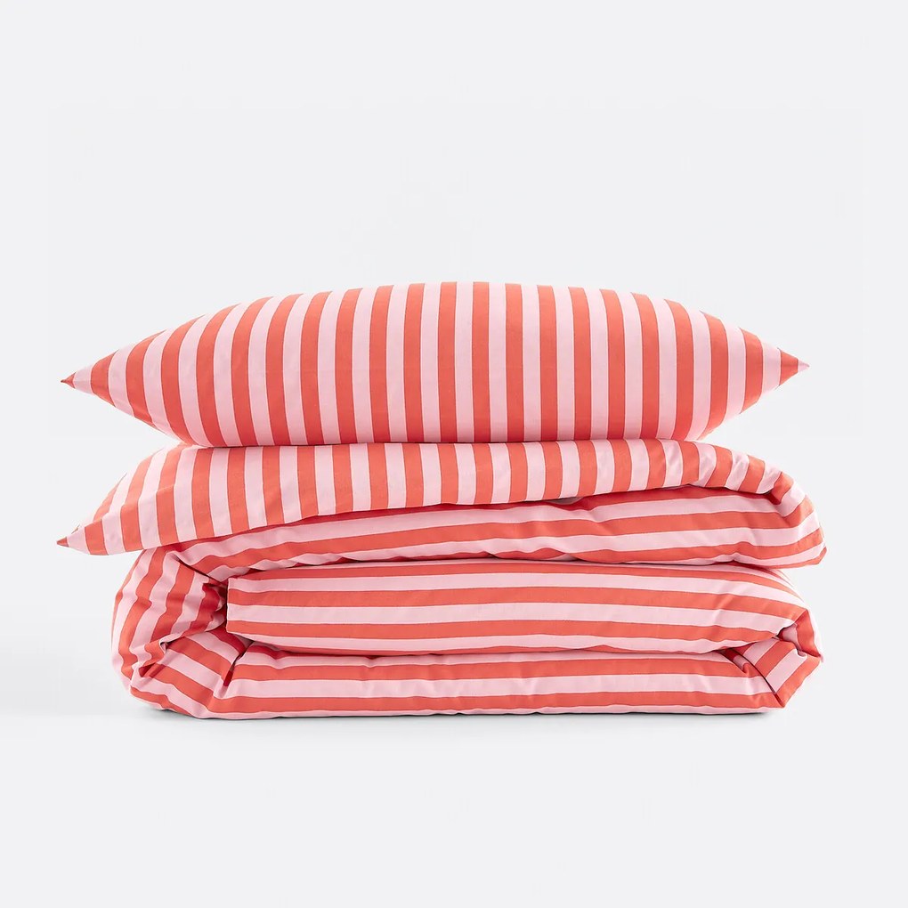 Bedset 50% gerecycled katoen, Sacha roze