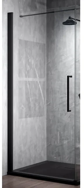 Novellini Young 2.0 YOUNG 2.0 deur v/zijw.89x200cmHELD/ZWART Y2G891H mat zwart y2g89-1h