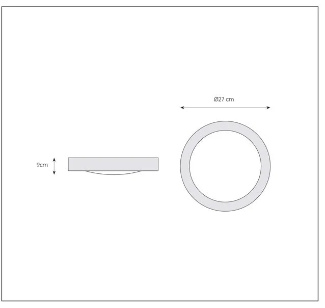 Lucide Fresh ronde plafondlamp 27cm 20W wit