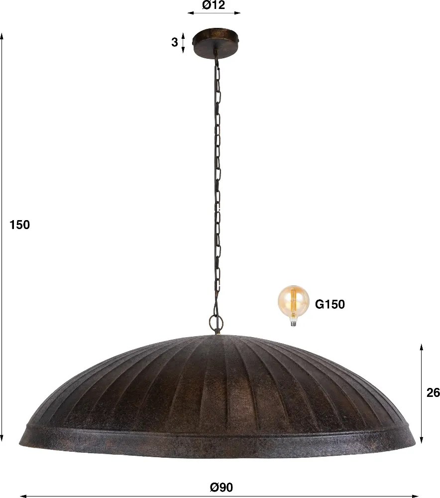Hanglamp Met Brede Halfronde Kap