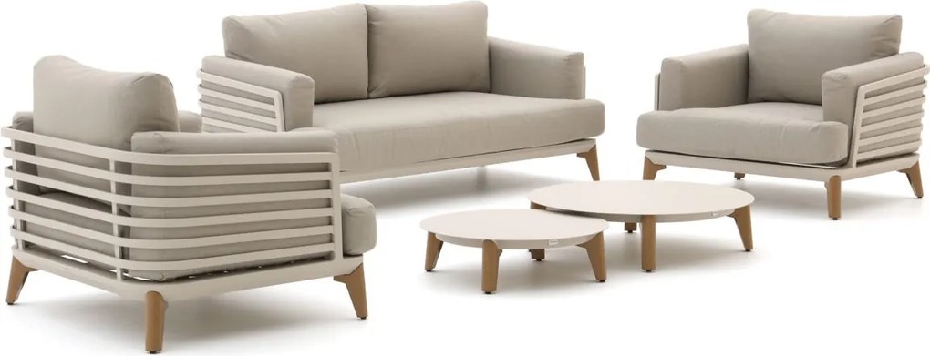 Stoel-bank loungeset Bellagio  | 4 personen | Loungeset Beige | Aluminium | Kees Smit Tuinmeubelen