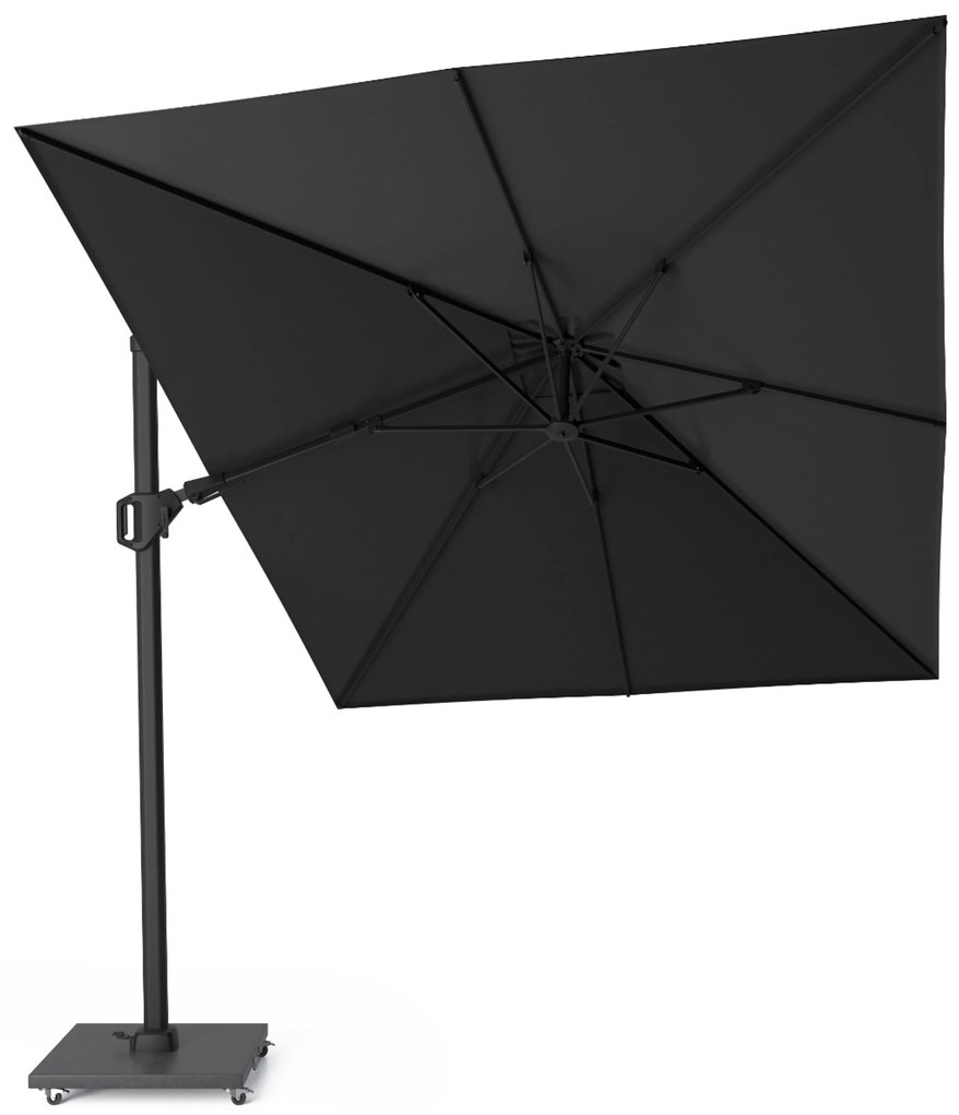 Platinum Challenger zweefparasol 3.5x2.6m T2 premium matt black frame  (incl. voet en hoes) jet black