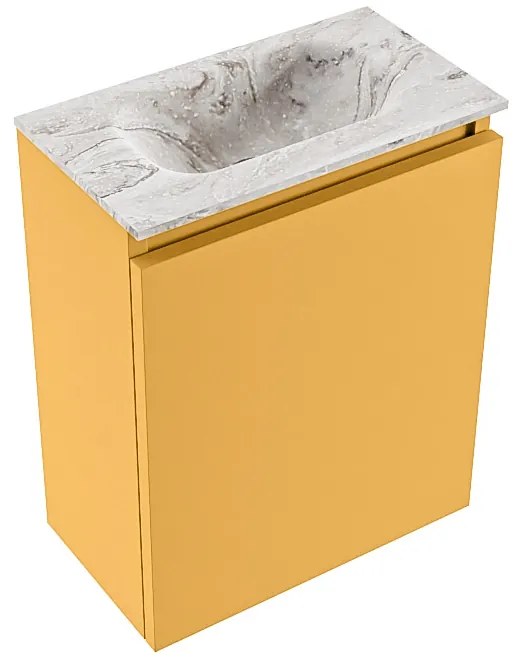 Mondiaz Ture DLux toiletmeubel 40cm ocher met wastafel glace midden zonder kraangat