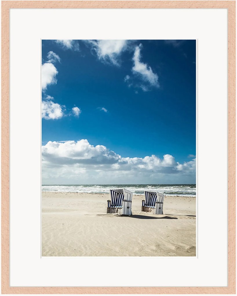Ingelijste digitale print Hooded Beach Chairs