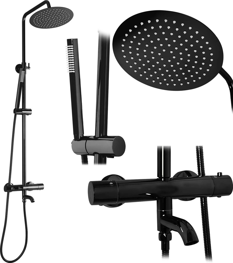 Doucheset REA Lungo Black Metallic Met Thermostaat