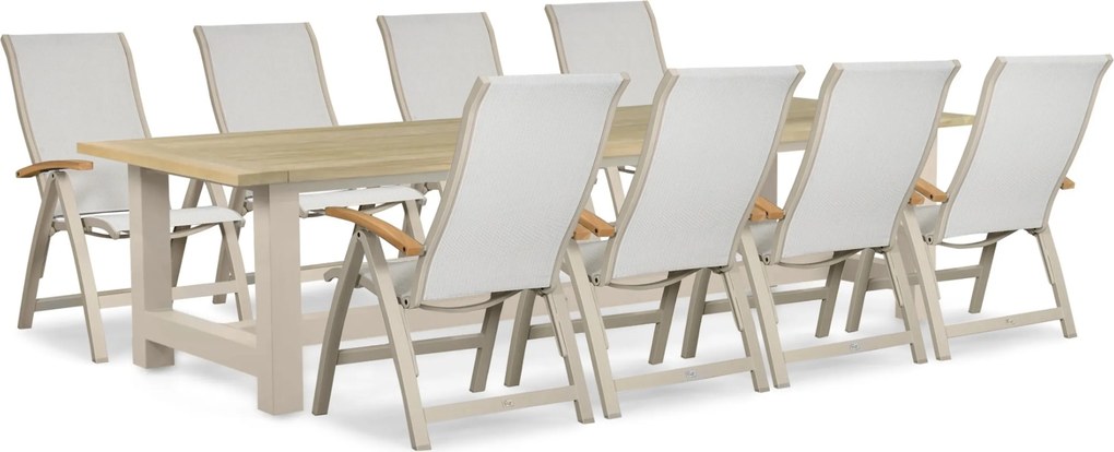 Tuinset 8 personen 300 cm Aluminium Taupe Presto Tarenta/San