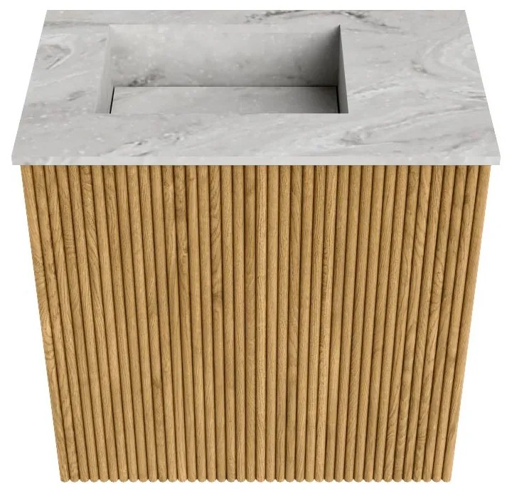 Mondiaz Joya DLux 40cm toiletmeubel oak met wastafel faye links 1 kraangat glace
