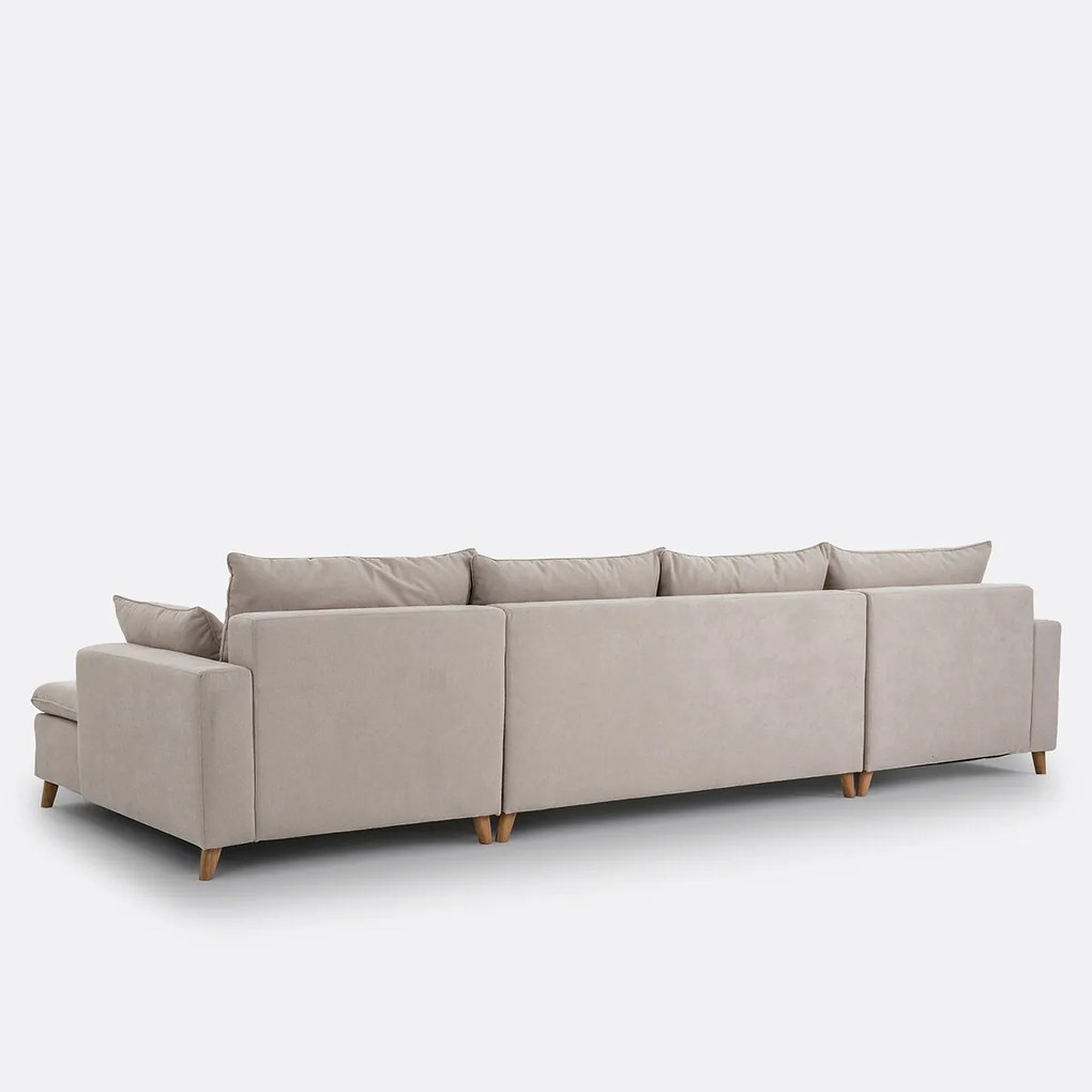 U-vormige zitbank in getextureerde stof, Milare