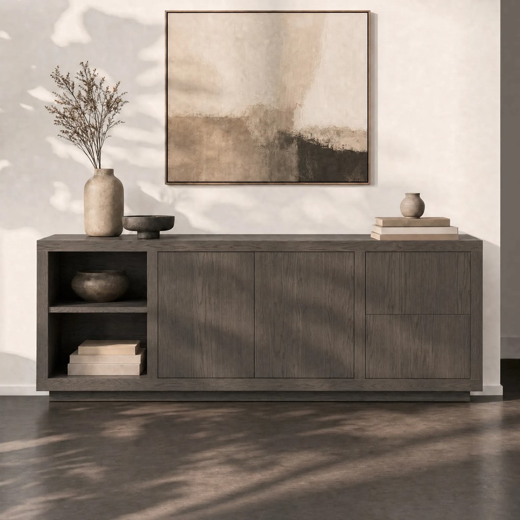Modern Dressoir Bruin Eiken - 200x42x70cm.