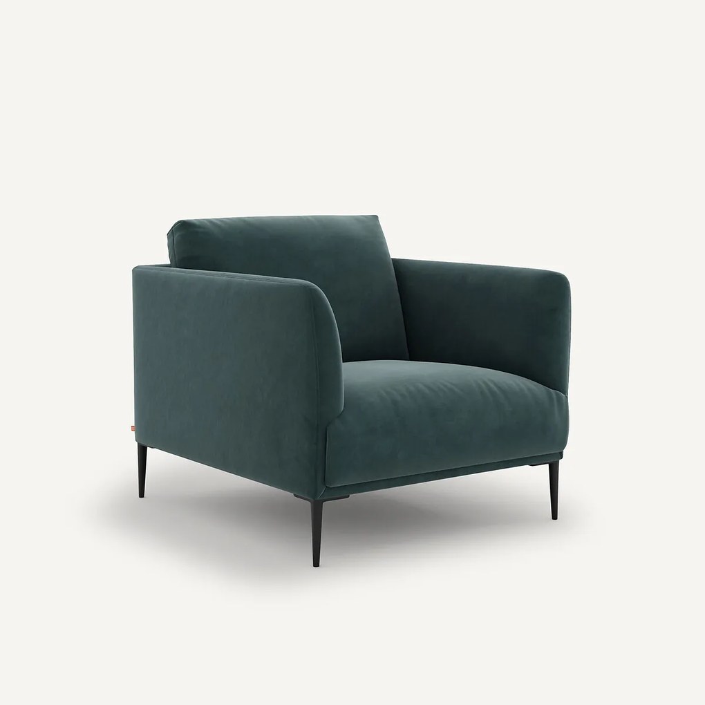 Fauteuil in fluweel, Oscar design E. Gallina