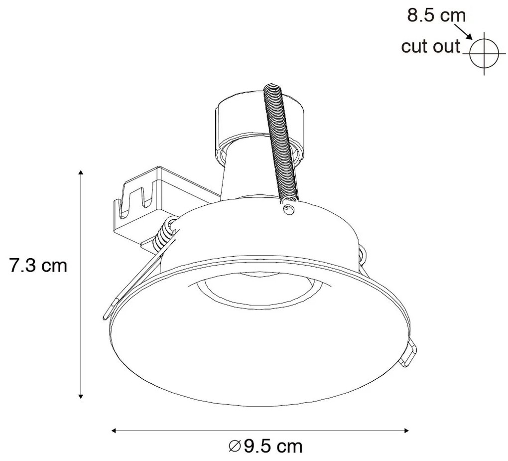 Set van 12 inbouwspots wit GU10 50mm - Gijs Modern GU10 rond Binnenverlichting Lamp