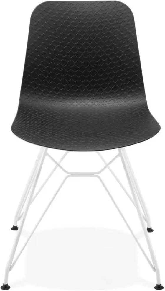 Moderne stoel 'GAUDY' zwart met wit metalen voet