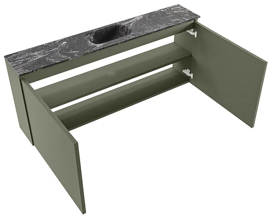 Mondiaz Ture DLux toiletmeubel 120cm army met wastafel lava midden met kraangat