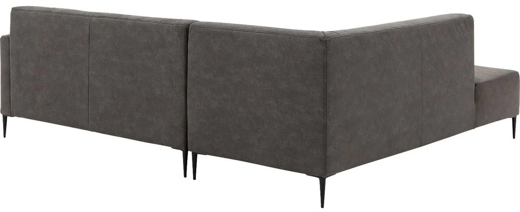 Goossens Key West antraciet, micro leer, 2,5-zits, modern design met ligelement links