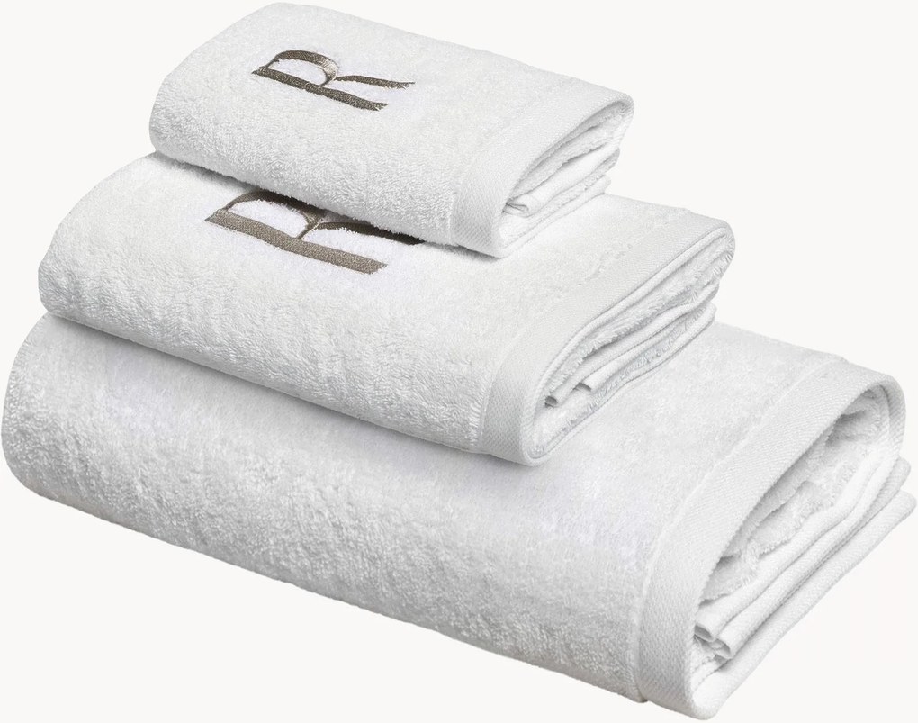 Katoenen handdoekenset Monogram van A tot Z, 3-delig