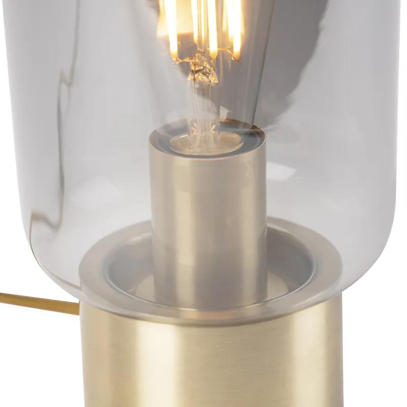 Design messing met smoke glas tafellamp - Bliss Cute Design, Modern E27 cilinder / rond rond Binnenverlichting Lamp