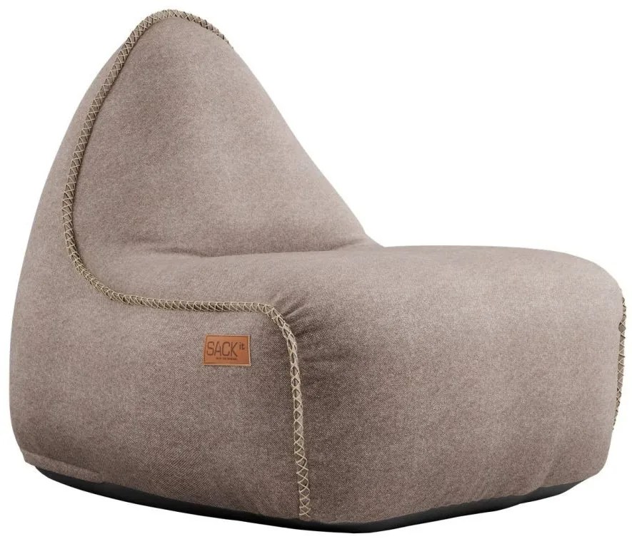 Canvas Lounge Chair & Pouf - Zand