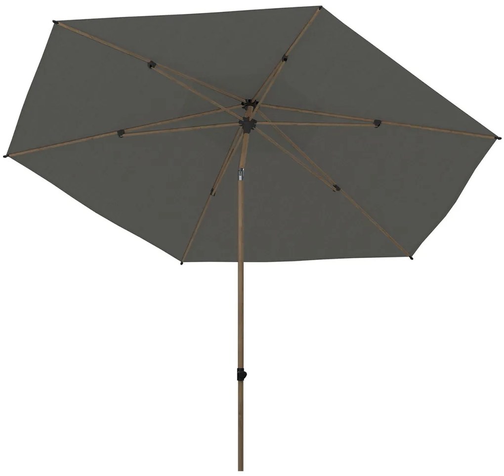 4 Seasons Azzurro parasol Ø300 cm antraciet solefin - houtlook frame