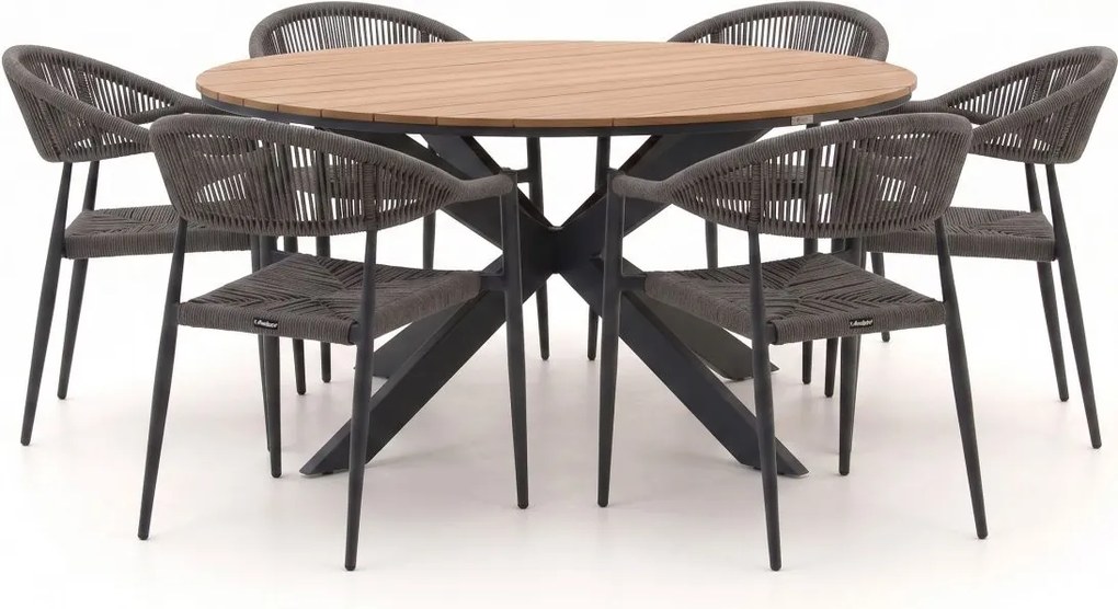Diningset Manifesto  | 6 personen polywood | Tuinset stapelbaar | 7-delig | Kees Smit Tuinmeubelen