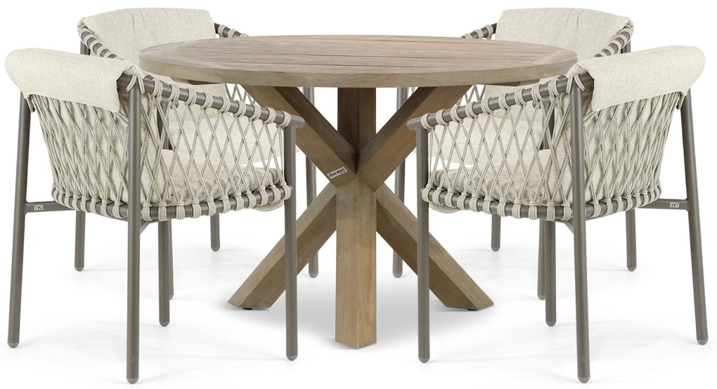 Tuinset 4 personen  Aluminium/rope Taupe 4 Seasons Outdoor Allora/Sand