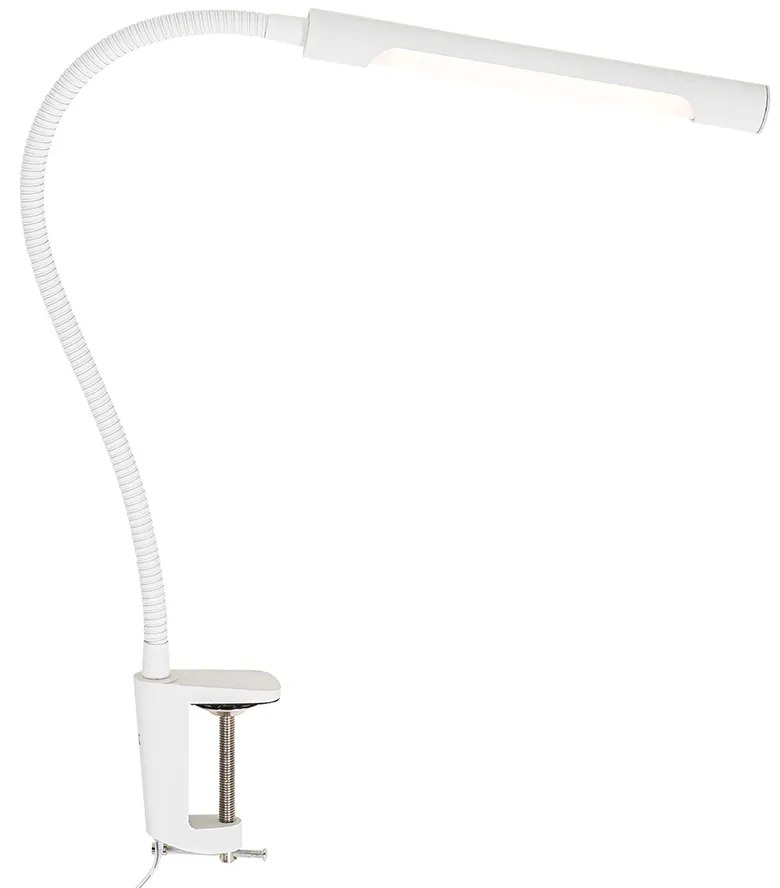 Klem bureaulamp wit incl. LED met touch dimmer - Lionard