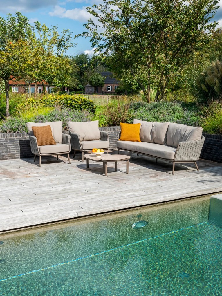 Taste by 4 Seasons Cannes loungeset terre met set loungetafels Loungeset   bruin weerbestendig