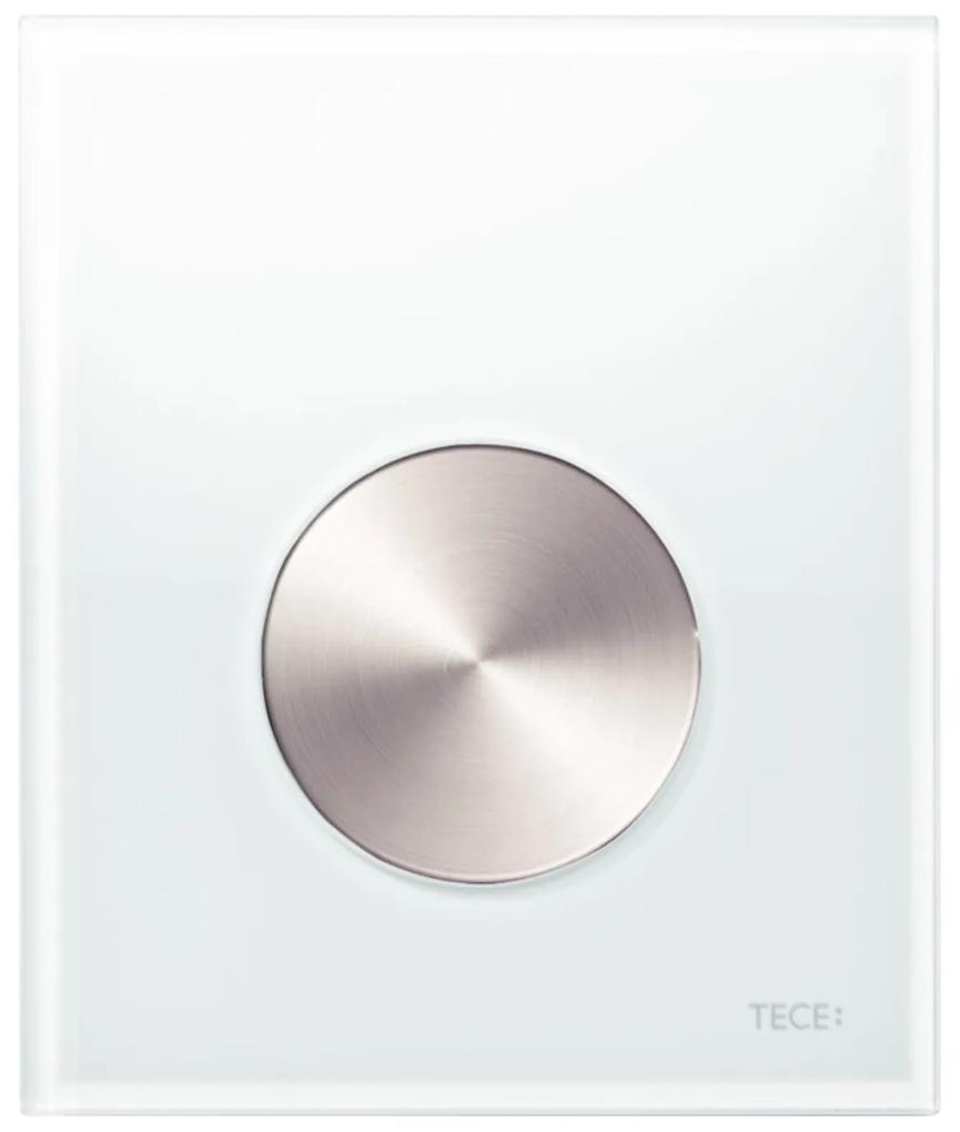 Urinoir Bedieningsplaat TECE Loop Glas Wit 10,4x12,4 cm (met RVS geborstelde toets)