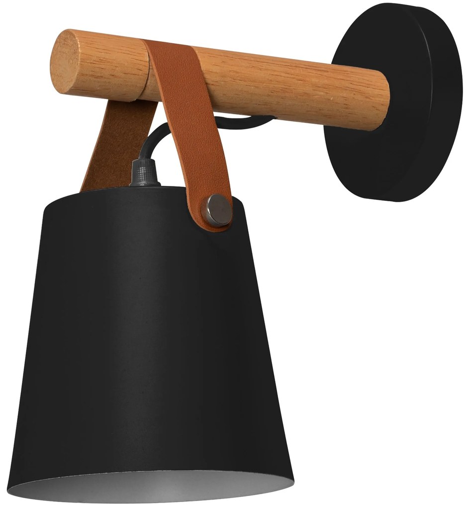 Wandlamp Metalen Wandlamp Met Zwarte Band APP466-1W Zwart