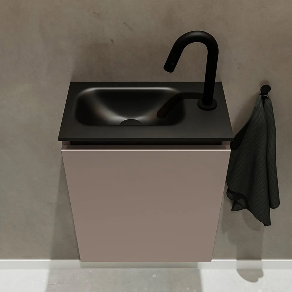 Mondiaz Ture 40cm toiletmeubel smoke met wastafel urban links 1 kraangat