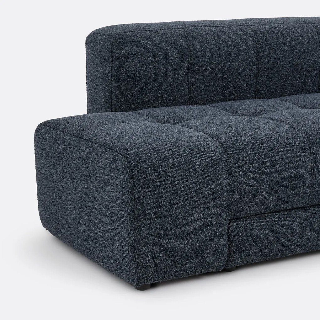 Rechte sofa, 5 zits, 4 in 1, in fijne bouclé stof, FANO
