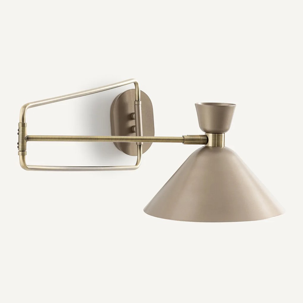 Richtbare wandlamp in verouderde messing, Zoticus