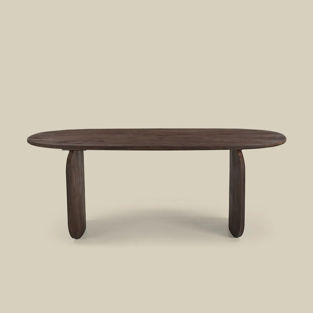 Ovale Eettafel Met Gebogen Poot 200 Cm - 200 X 100cm.