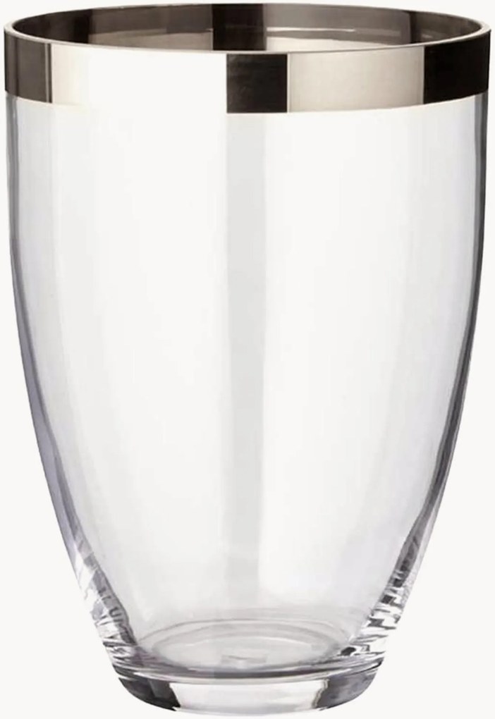 Mondgeblazen kristallen vaas Charlotte met platinarand