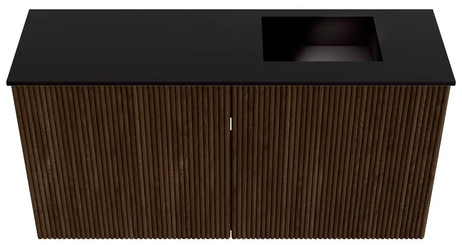 Mondiaz Joya 80cm toiletmeubel walnut met wastafel faye rechts zonder kraangat urban