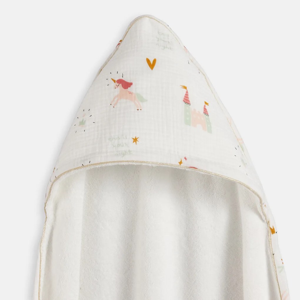 Badcape van tetra en badstof 380g, CHATEAU LICORNE