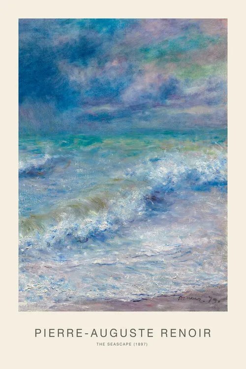 Kunstreproductie The Seascape (Vintage Ocean / Seaside Painting) - Renoir, (26.7 x 40 cm)