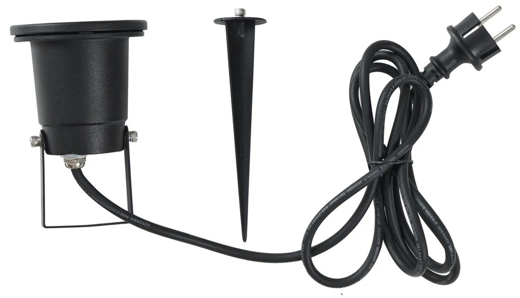 Moderne prikspot zwart incl. LED verstelbaar met snoer en stekker 250cm IP65 - Basic