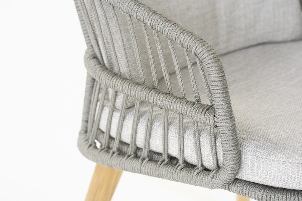 4 Seasons Outdoor Ancora loungeset teak Silver grey SALE Loungeset houtkleur weerbestendig