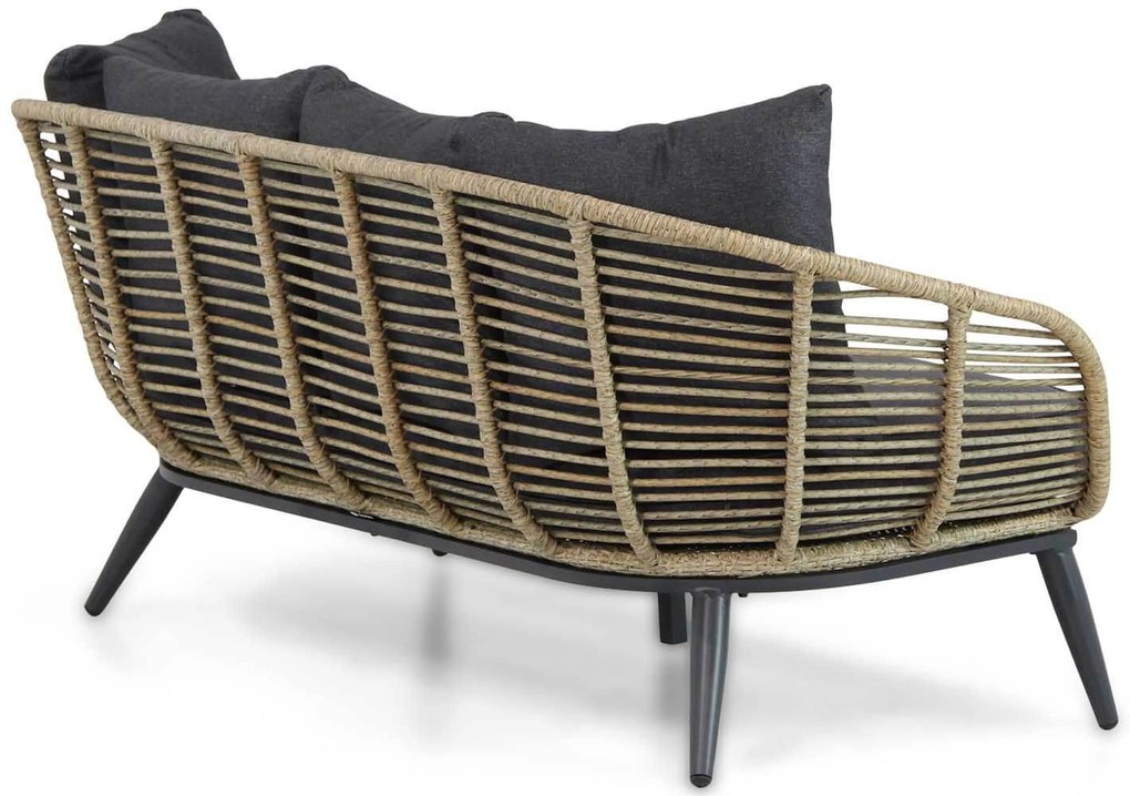Stoel en Bank Loungeset 5 personen Wicker Taupe Coco Coco Leonardo