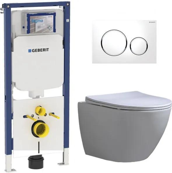 Geberit UP720 Toiletset - Inbouw WC Hangtoilet Wandcloset Rimfree - Shorty Flatline Sigma-20 Wit