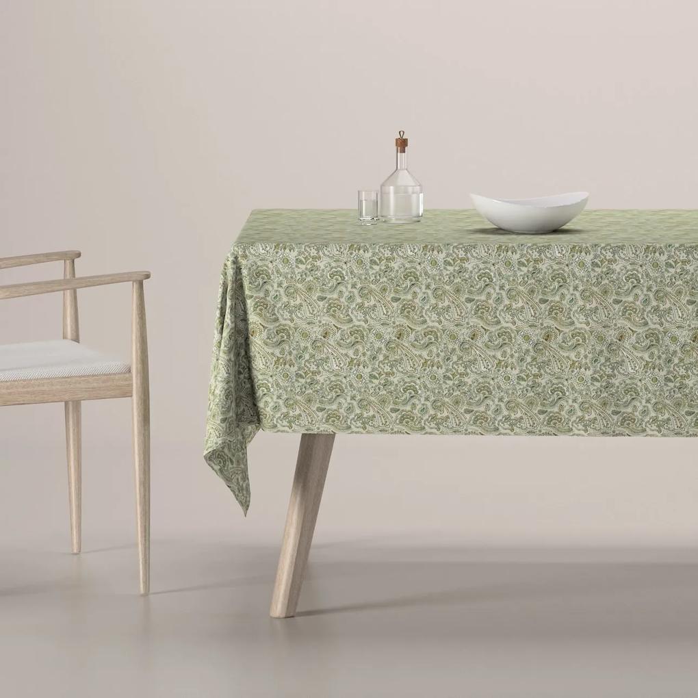 Dekoria Rechthoekig tafelkleed, groen-beige, 130 x 130 cm