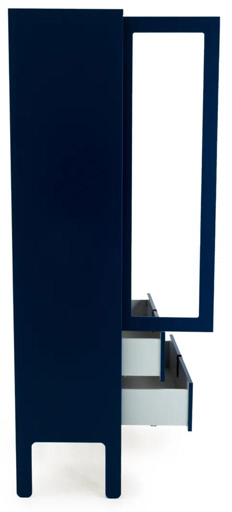 Tenzo Uno Vitrinekast Mat Blauw - 76x40x178cm.
