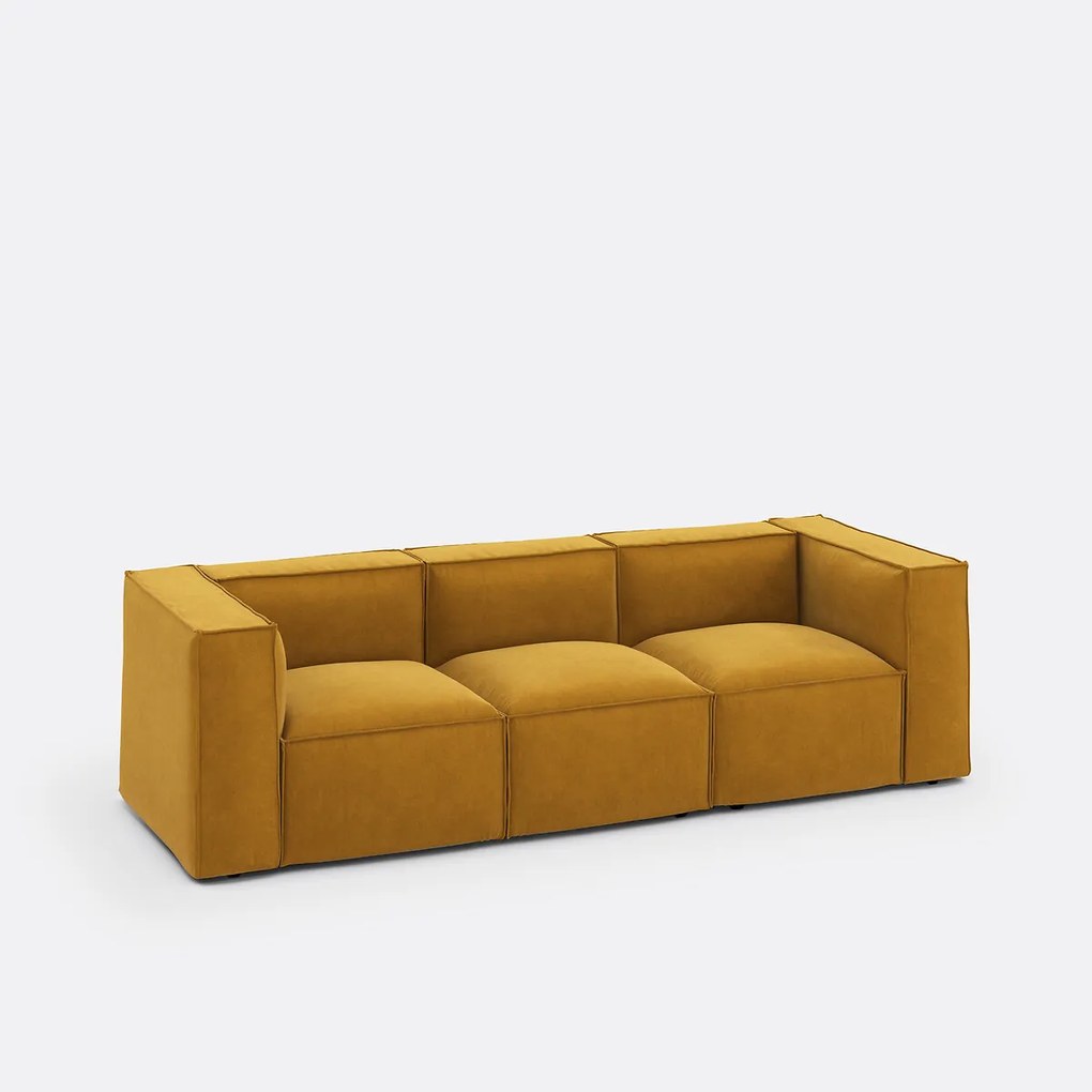 Modulaire bank, 3-zit, gestructureerd fluweel, Seven